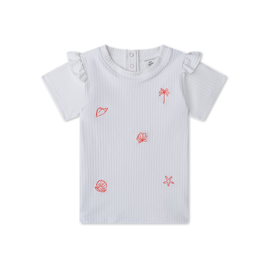 Camiseta De Natación Manga Cortas - Blanco - White Pearl