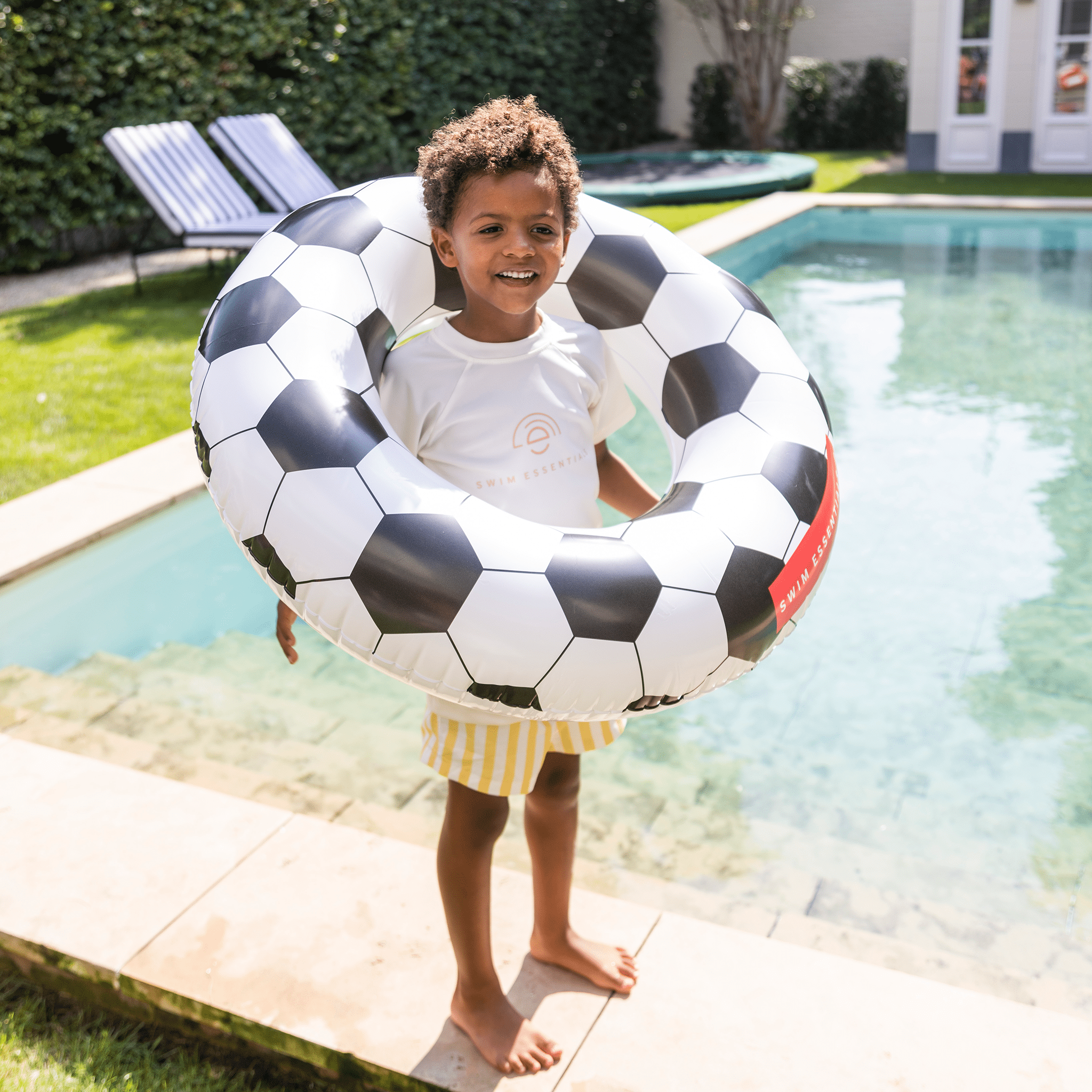 Flotador de Aro - Negro/Blanco - Football - Ø 90 cm