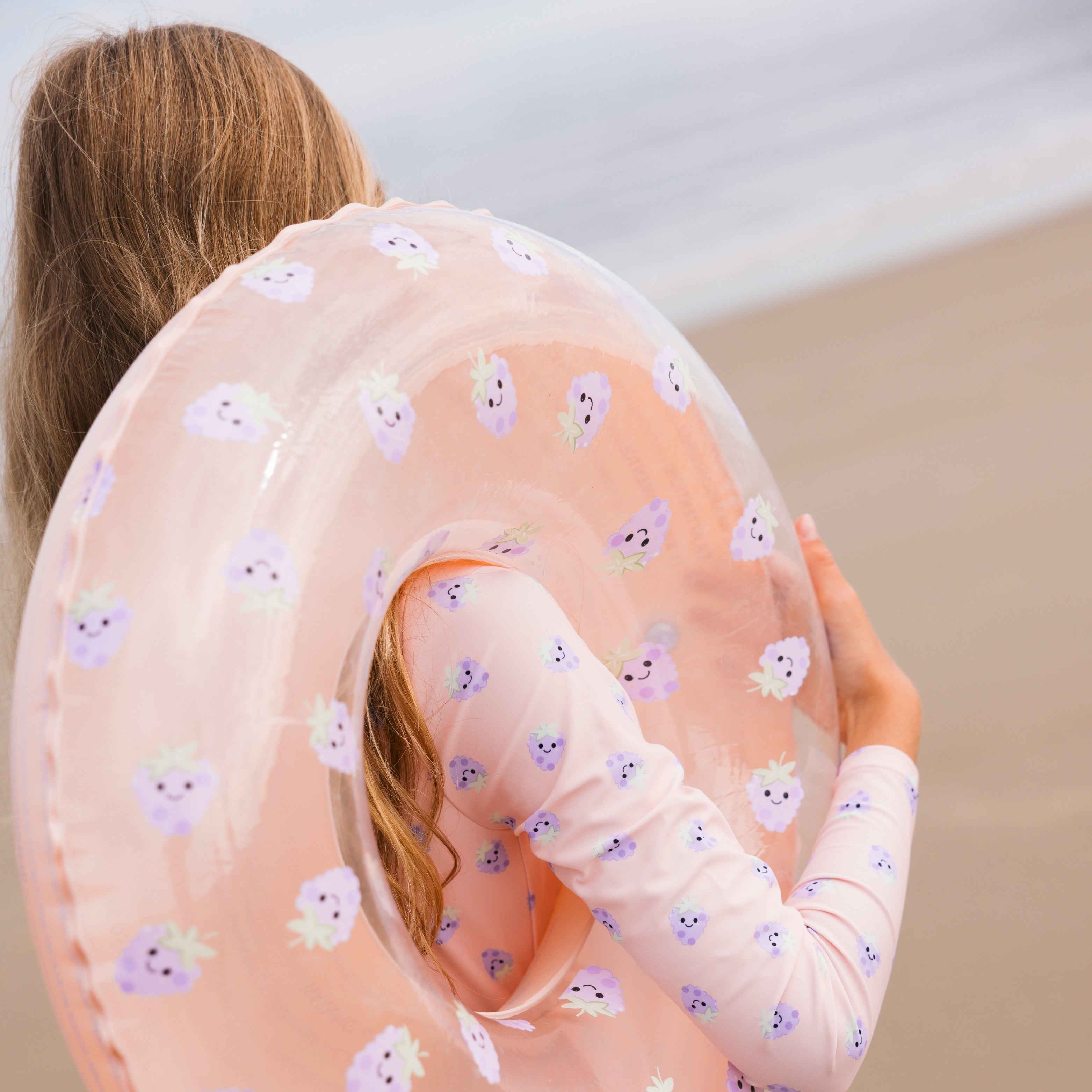 Swim Ring - Beige/Purple - Blackberry - Ø 55 cm