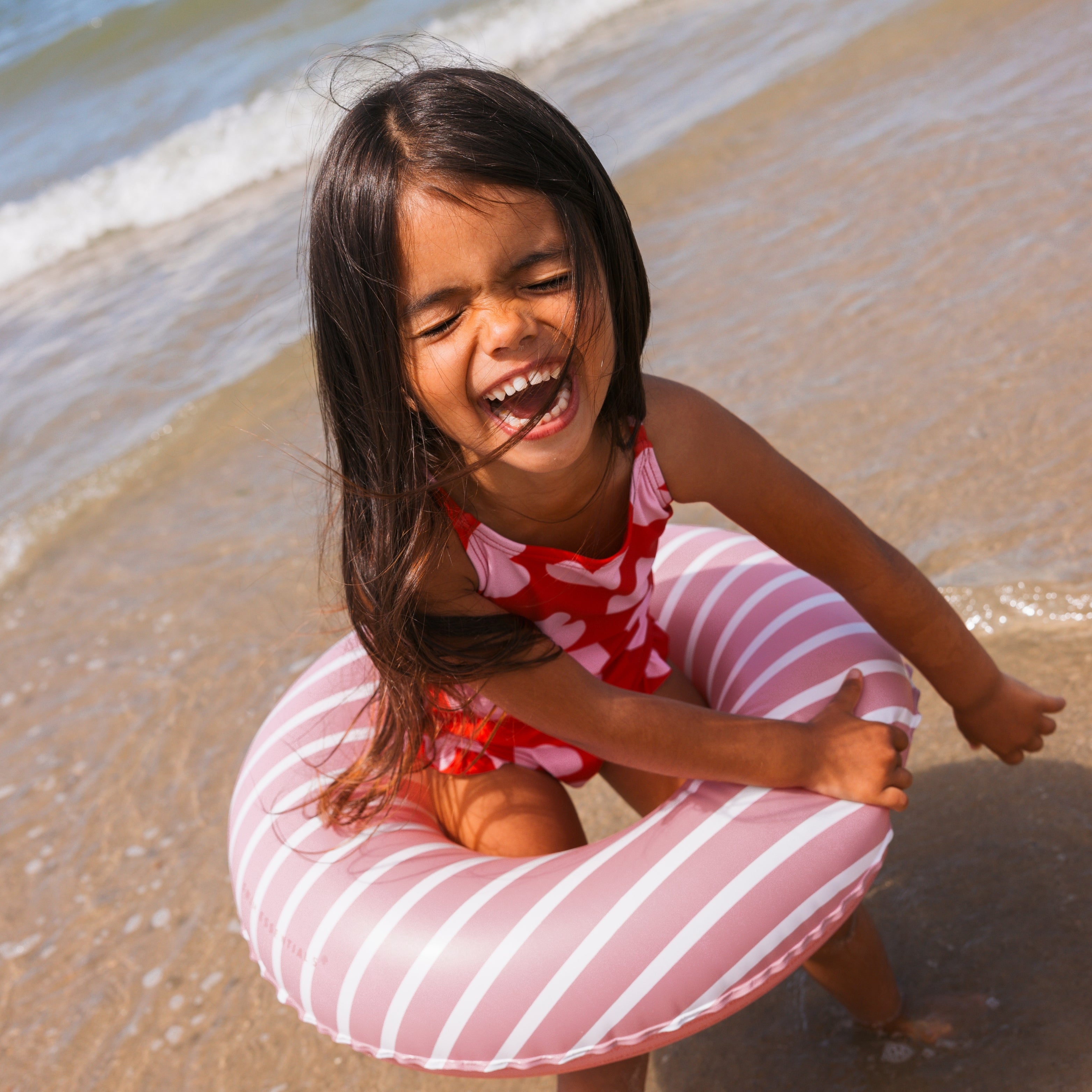 Schwimmring - Rot/Weiß - Boldlines - Ø 55 cm