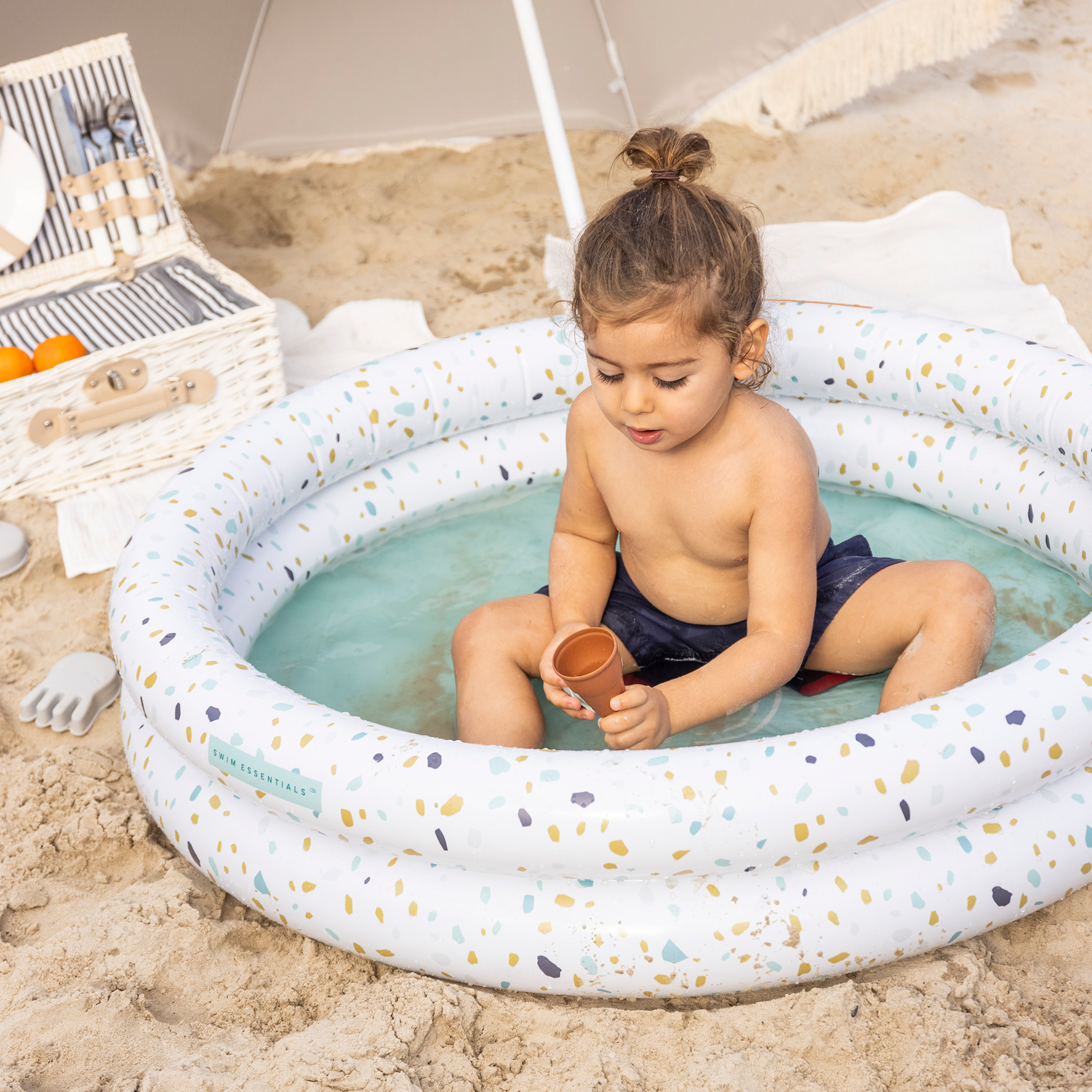 Kids Pool - White - Terrazzo Dream - Ø 100 cm