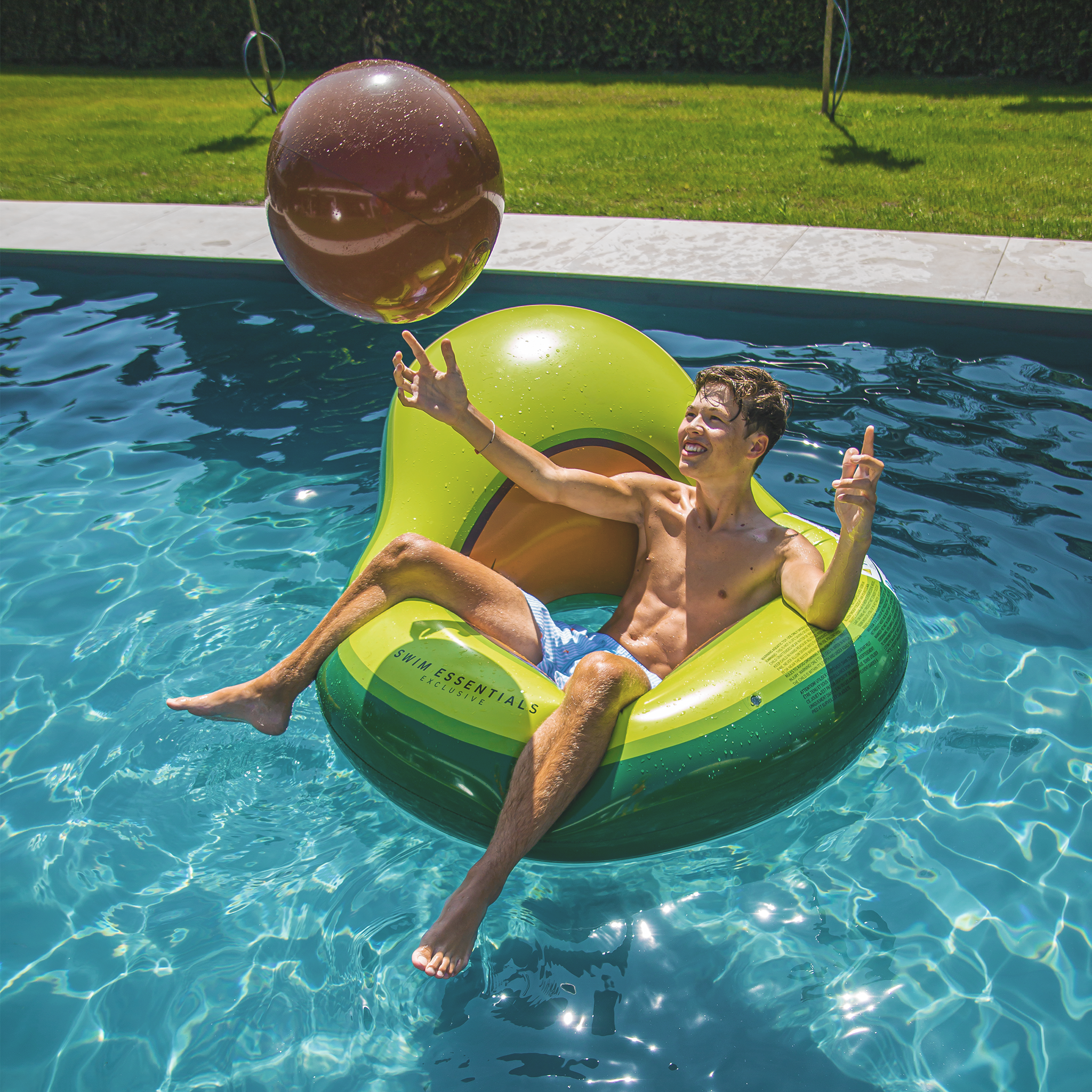 Pool Float - Green - Tropical Bliss Avocado - incl. Beachball
