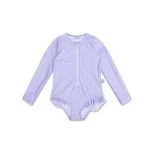 Maillot de bain UV Filles Avec Manches - Lila - Leopard
