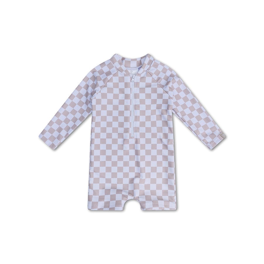 Maillot de bain UV Garçons - Beige/Blanc - Checkmate