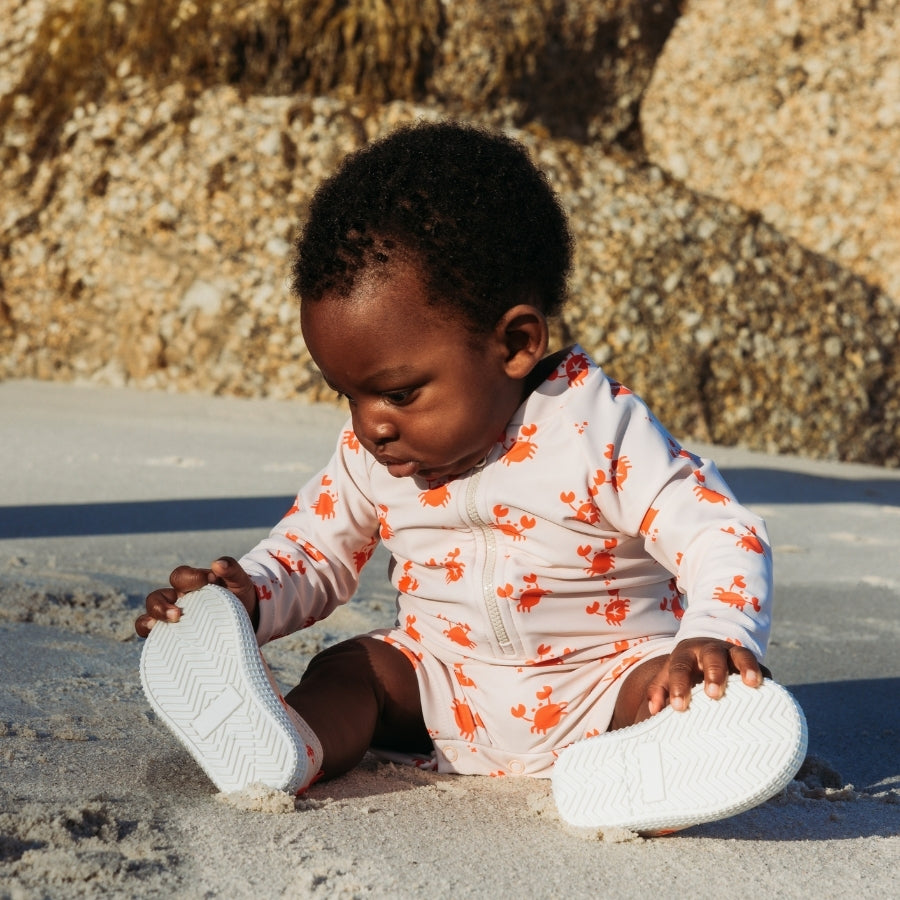Maillot de bain UV Garçons - Beige/Rouge - Crabby