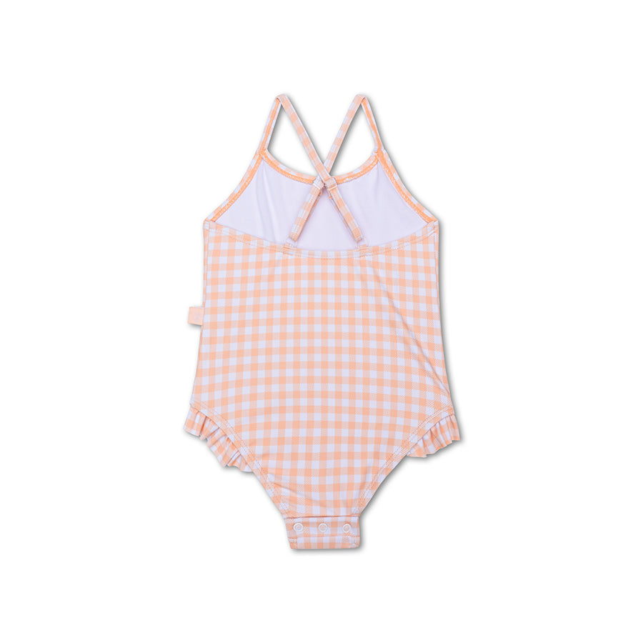 Bañador Niña - Naranja/Blanco - Sunset Grid