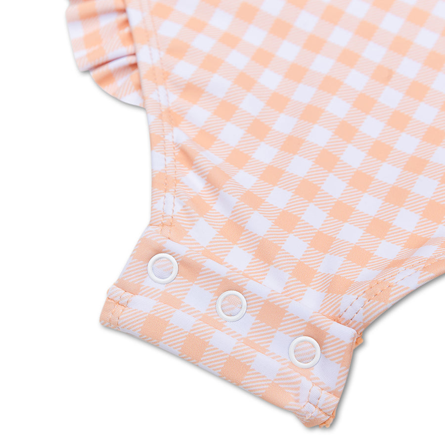 Bañador Niña - Naranja/Blanco - Sunset Grid