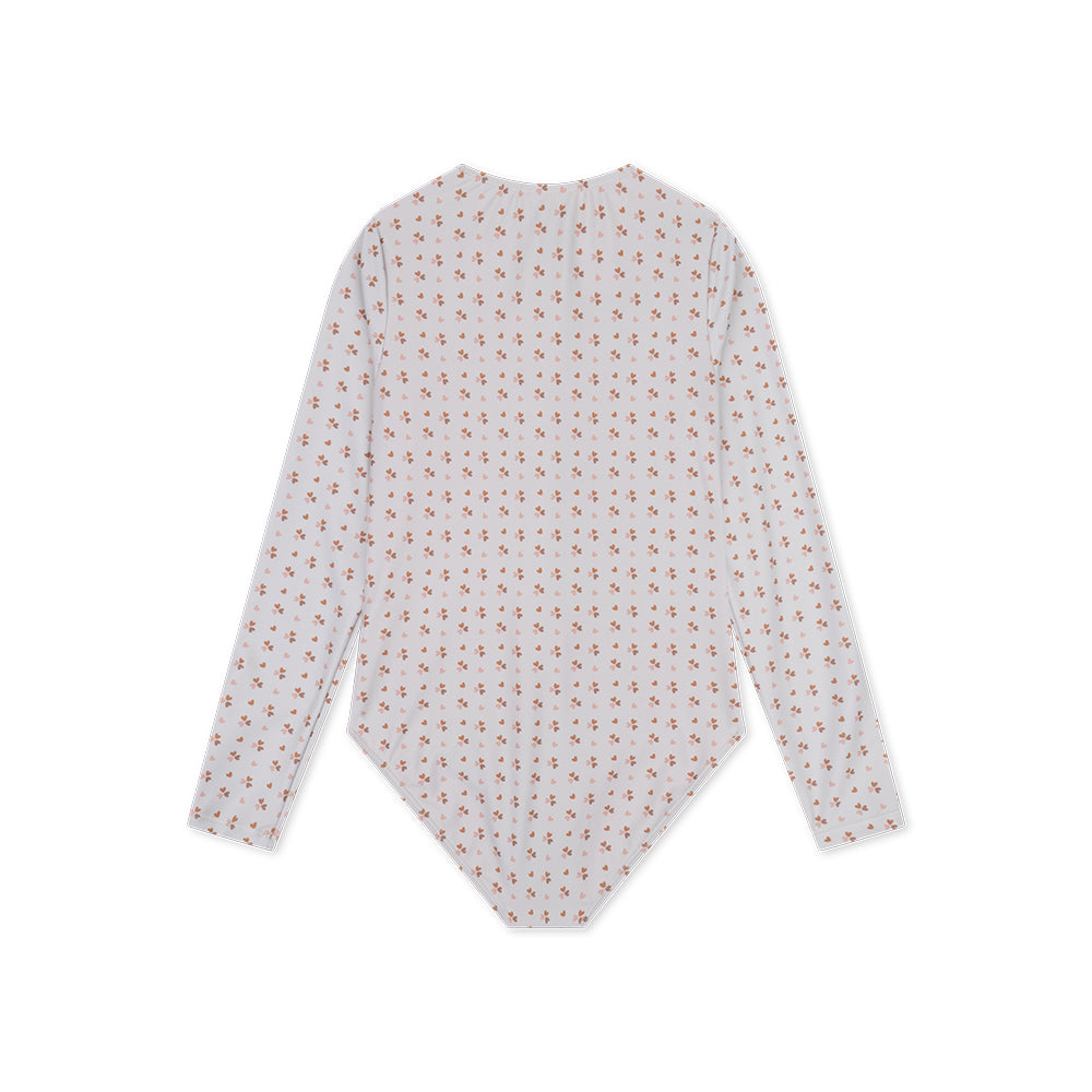 Bañador UV Niñas con Mangas - Rosa Antiguo - Cozy Hearts