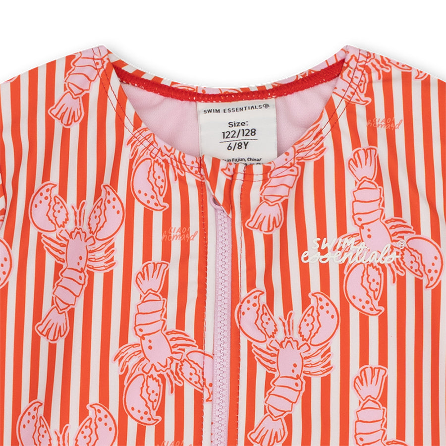 Bañador UV Niñas con Mangas - Rojo - Lobster Bay