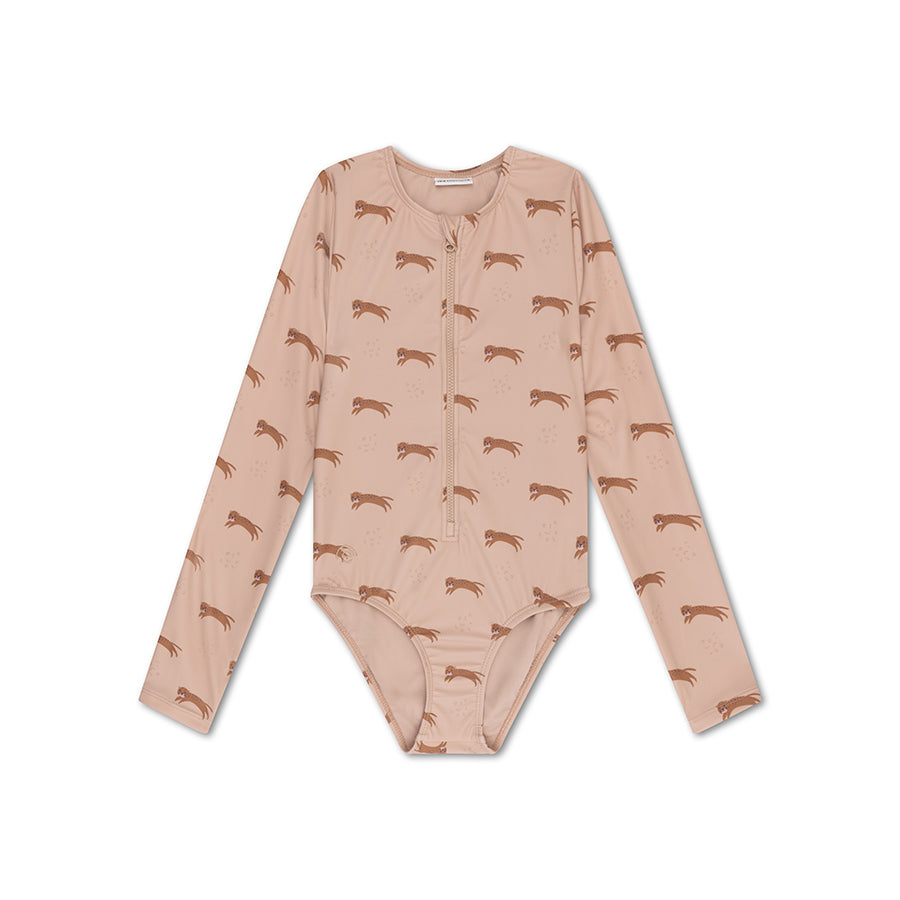 Maillot de bain UV Filles Avec Manches - Marron - Roamer