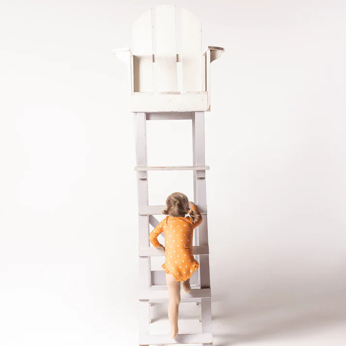 Bañador UV Niña con Mangas - Naranja - Orange Kiss