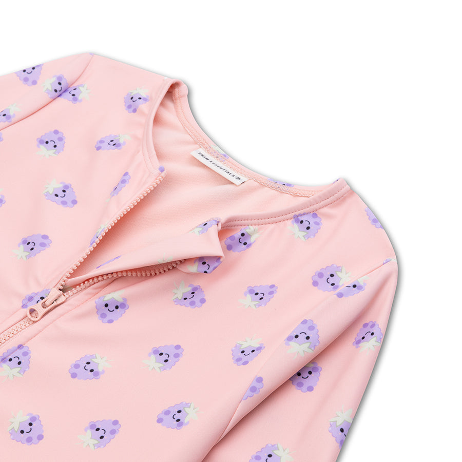 Maillot de bain UV Filles Avec Manches - Rose/Violet - Blackberry