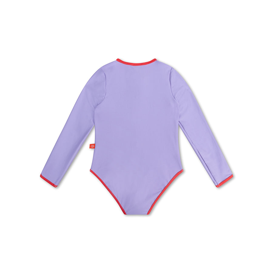 Maillot de bain UV Filles Avec Manches - Violet - Pure Tones