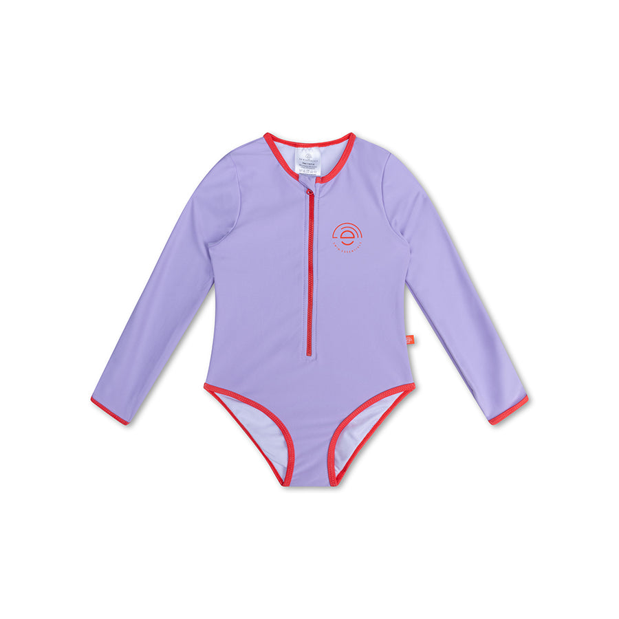 Maillot de bain UV Filles Avec Manches - Violet - Pure Tones