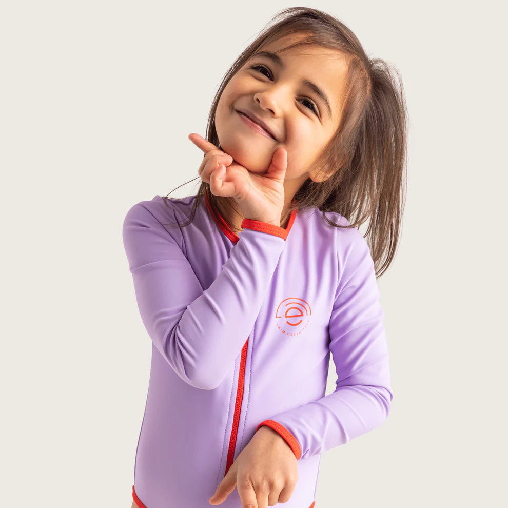 Maillot de bain UV Filles Avec Manches - Violet - Pure Tones