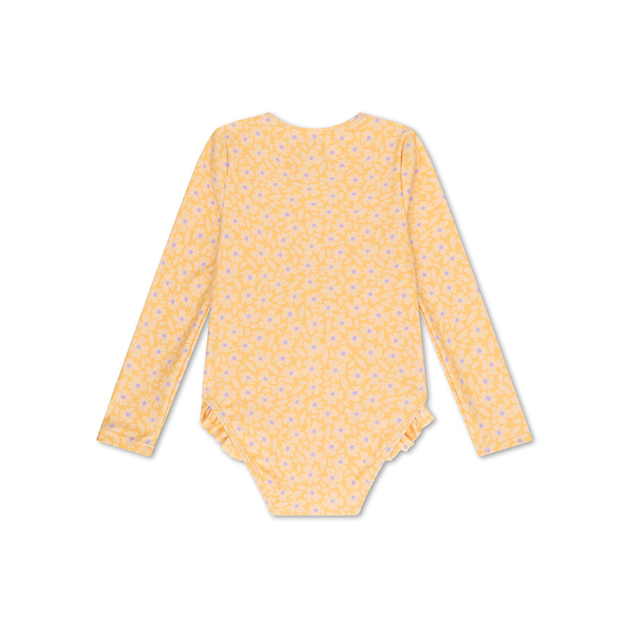 Maillot de bain UV Filles Avec Manches - Jaune - Florish