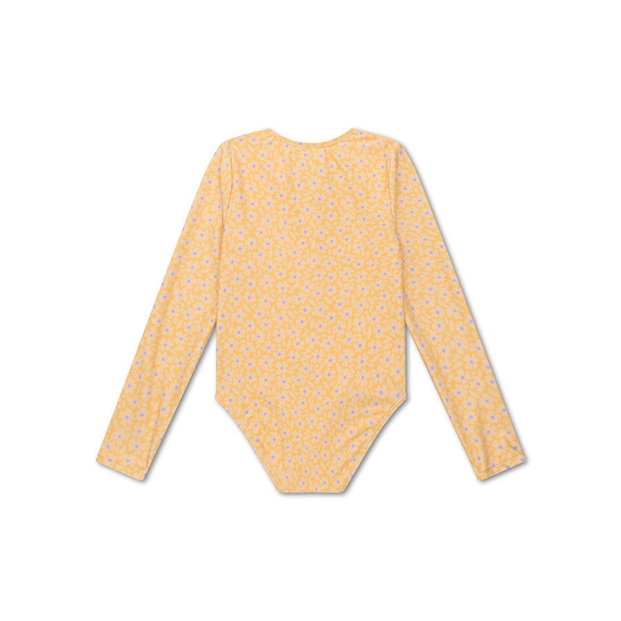 UV Swimsuit Girls With Sleeves - Yellow - Florish