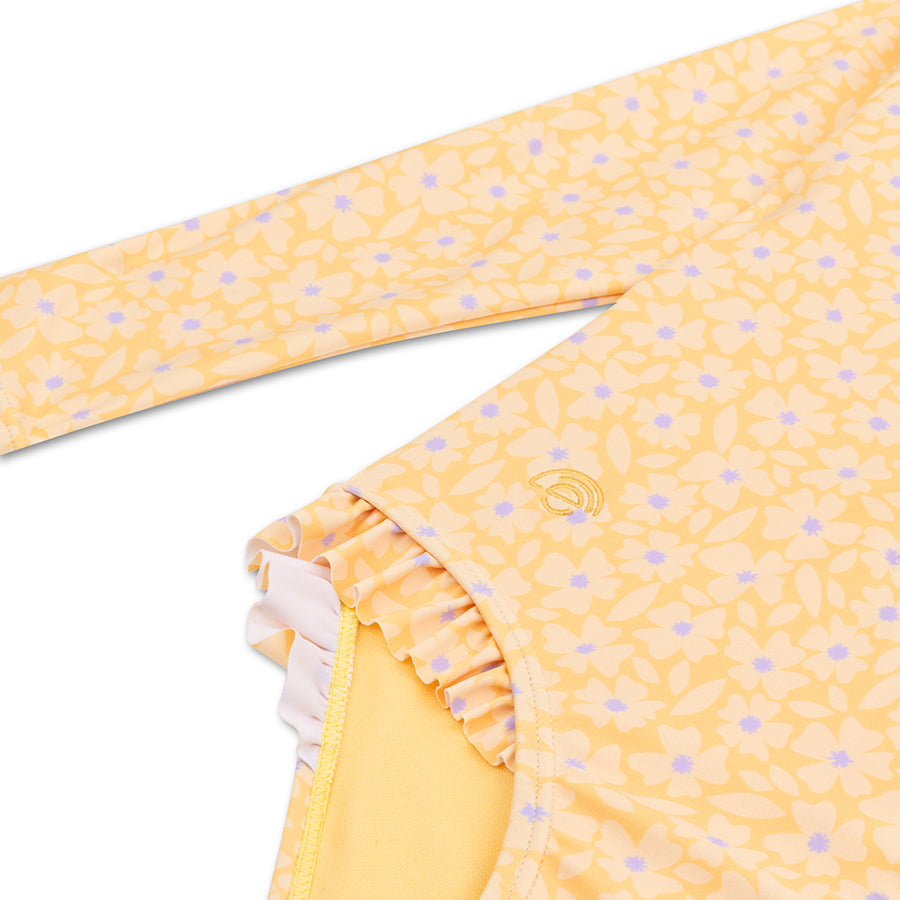 Maillot de bain UV Filles Avec Manches - Jaune - Florish