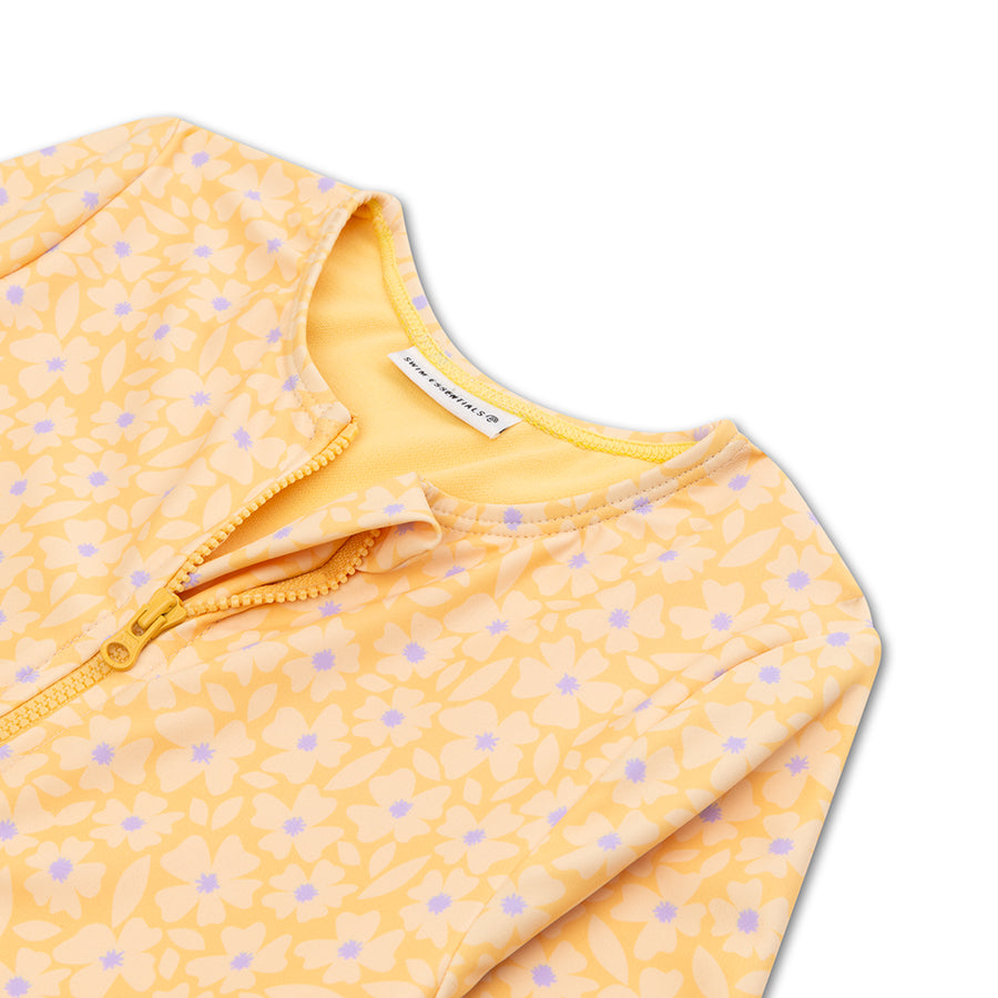 UV Swimsuit Girls With Sleeves - Yellow - Florish