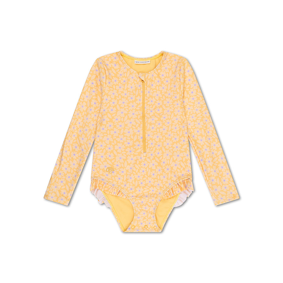 Maillot de bain UV Filles Avec Manches - Jaune - Florish