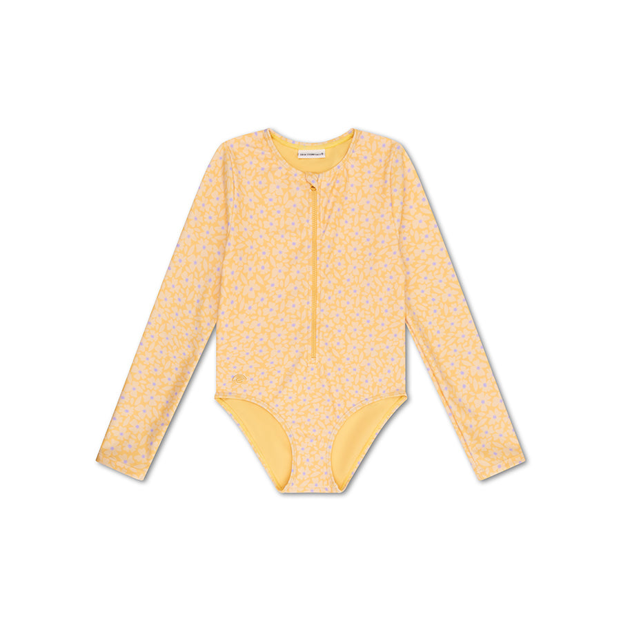 Maillot de bain UV Filles Avec Manches - Jaune - Florish