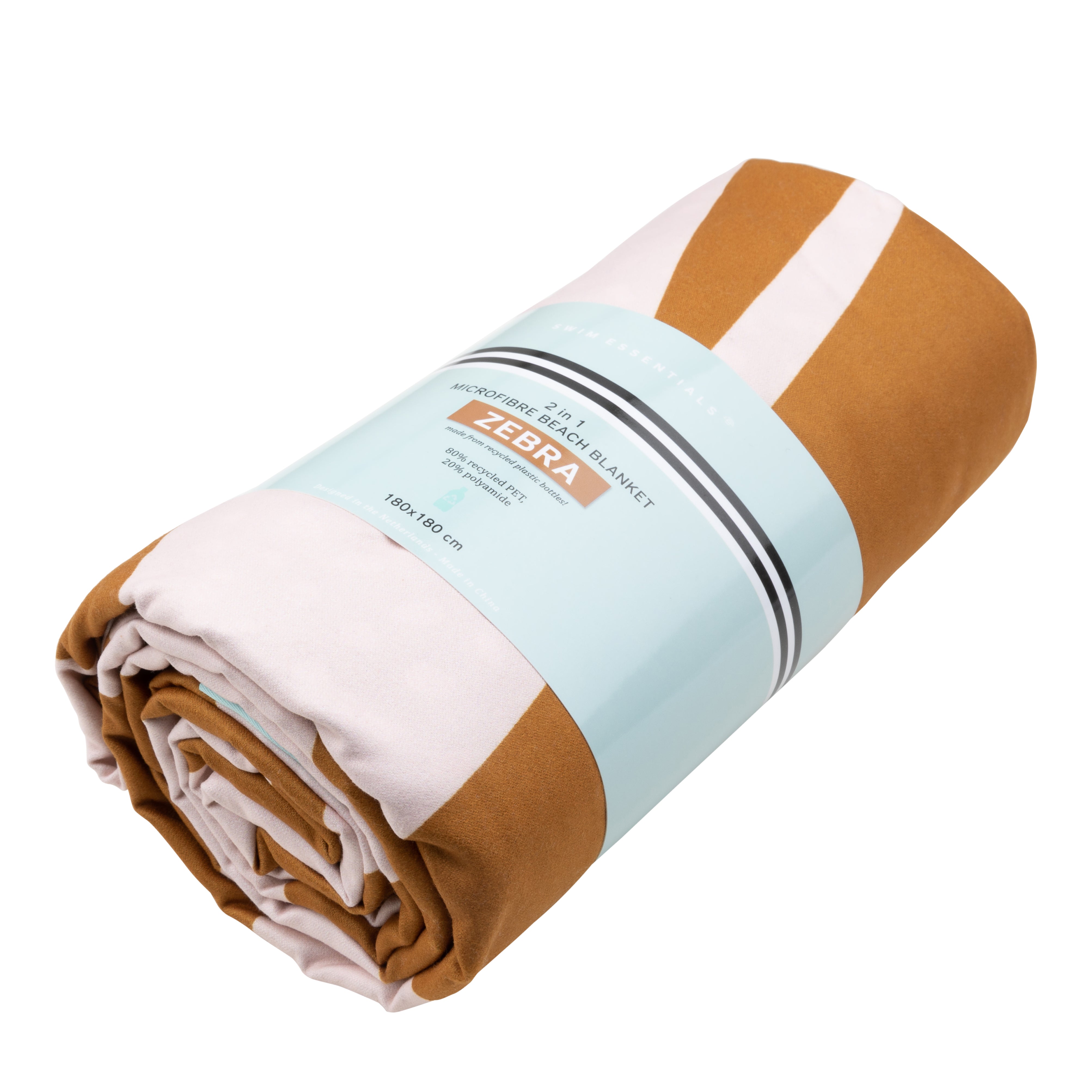 Toalla de playa Microfibra - Naranja/Blanco - Vibrant Stripes - 180 x 180 cm