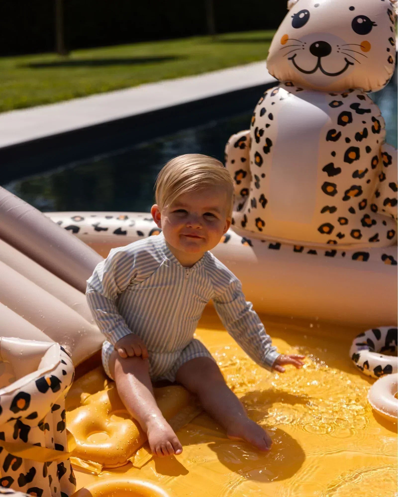 child doing a water activity