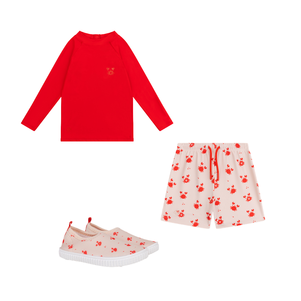 Lot de maillots de bain Rouge/Beige Crabby