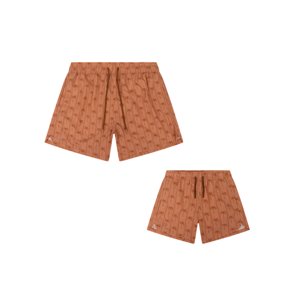 Lot familial maillots de bain - Marron - Palm Stripe