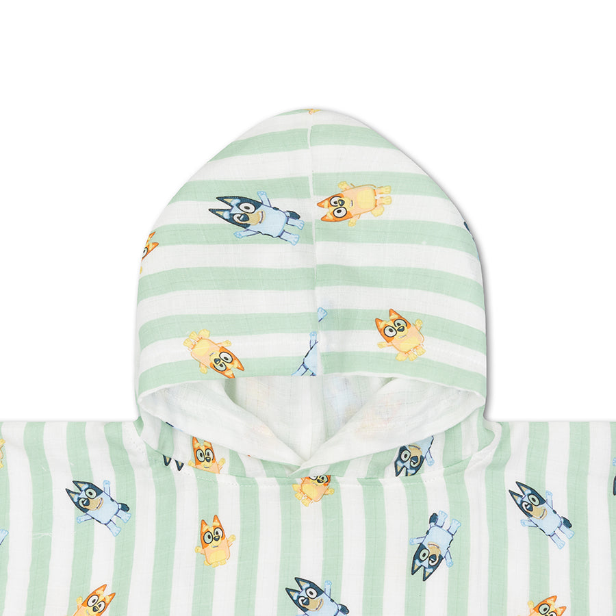 Poncho de playa - Blanco/Azul - Azul - 50 x 50 cm