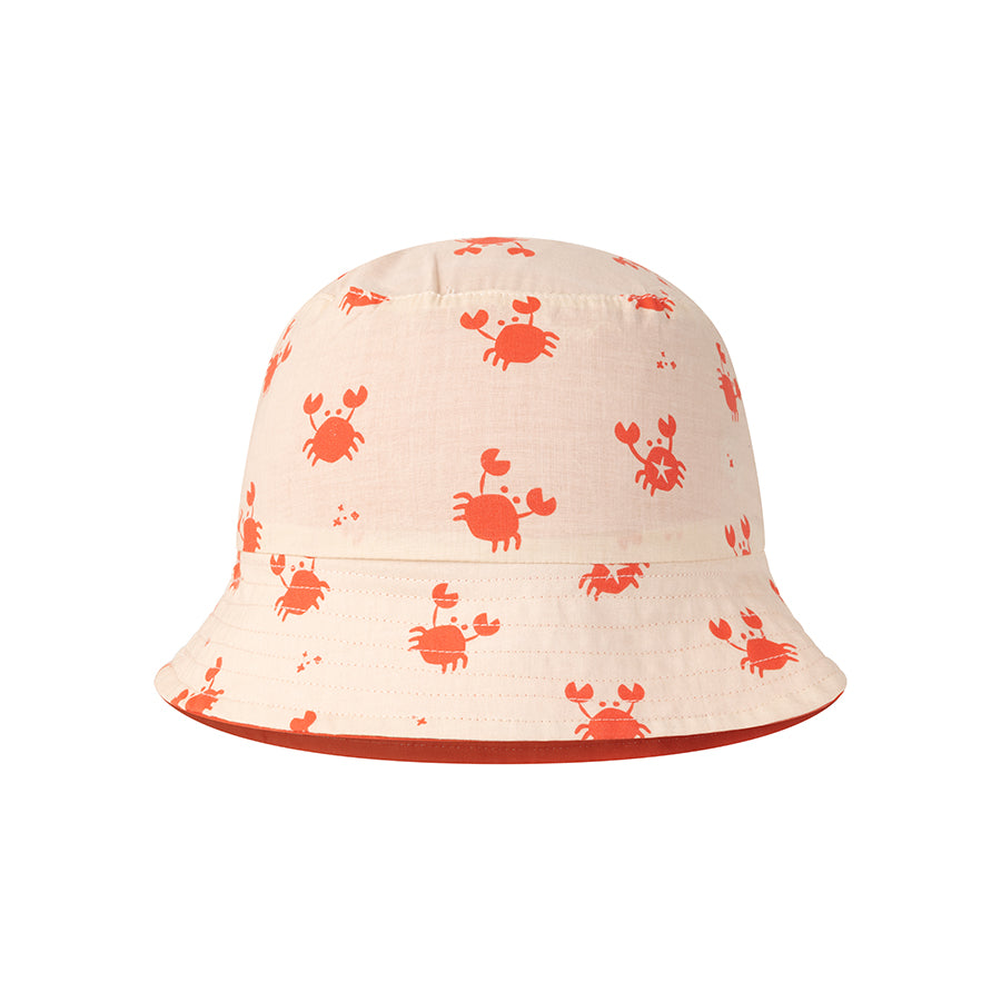 Gorro con protección UV Reversible - Beige/Rojo - Crabby