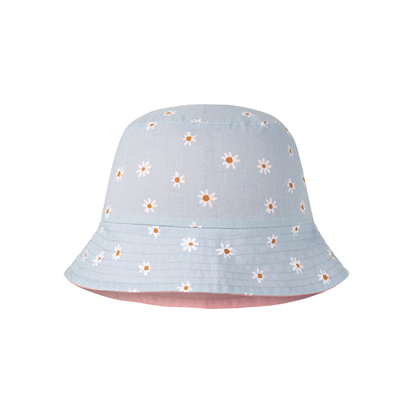 soorploom Sun Cap, Daisy Print サイズSM Baby-Sunhat-Reversible-Pink-
