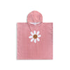 Poncho de playa - Rojo/Blanco - Daisy Flower - 65 x 65 cm