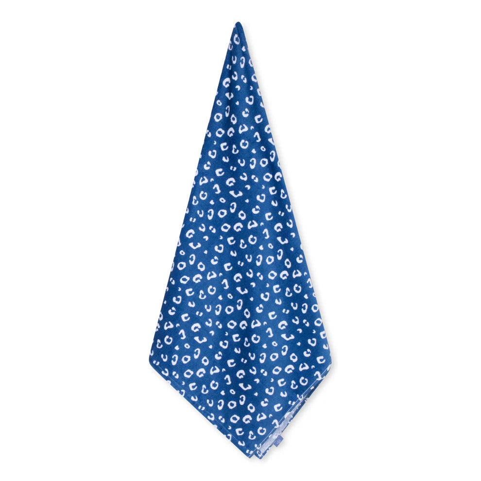 Toalla de playa algodón - Azul - Leopard - 135 x 65 cm