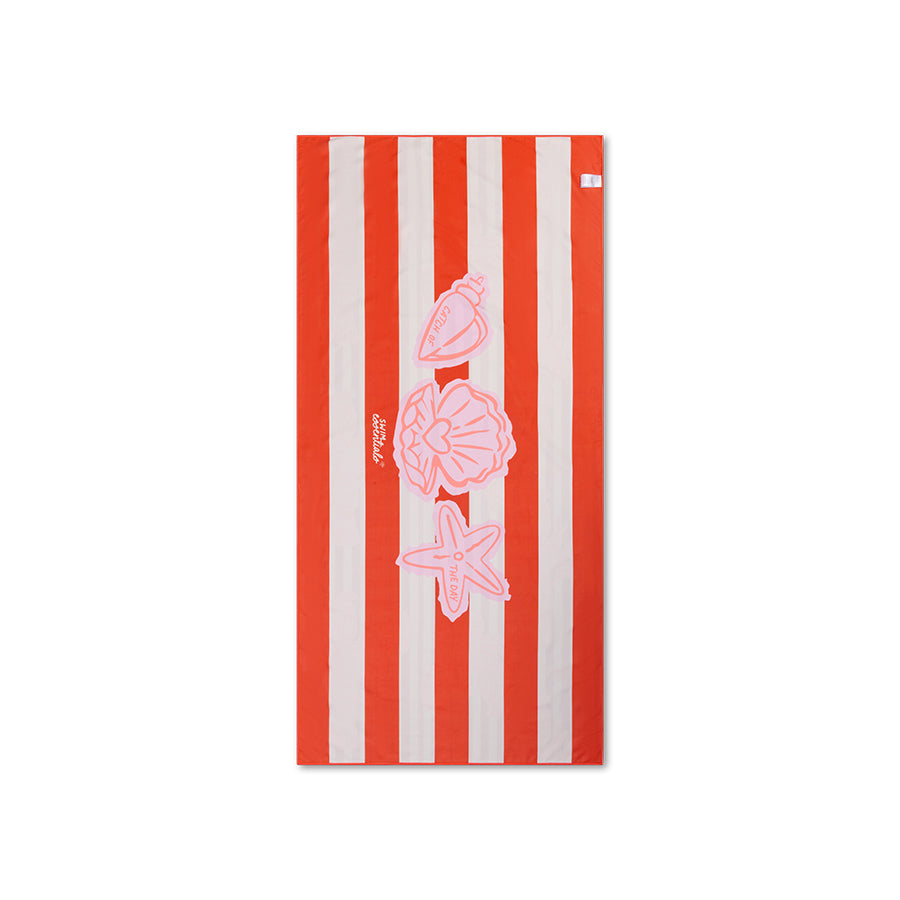 Beach Towel Microfiber- Red - Lobster Bay - 180 x 90 cm