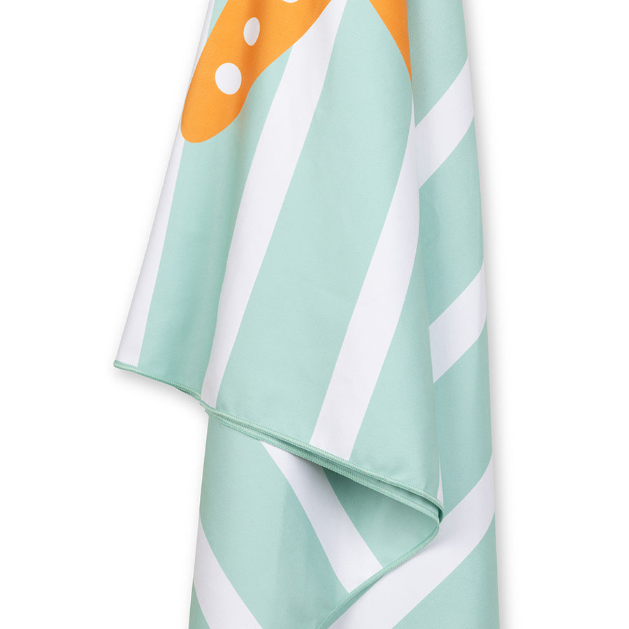 Toalla de playa Microfibra - Verde/Blanco - Estrellas - 170 x 90 cm