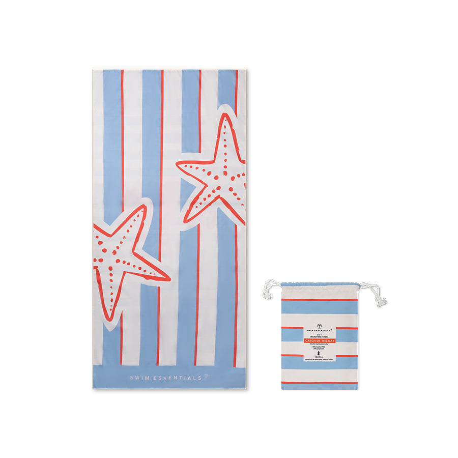 Beach Towel Microfiber - Multicolored - Catch Of The Day - 180 x 90 cm