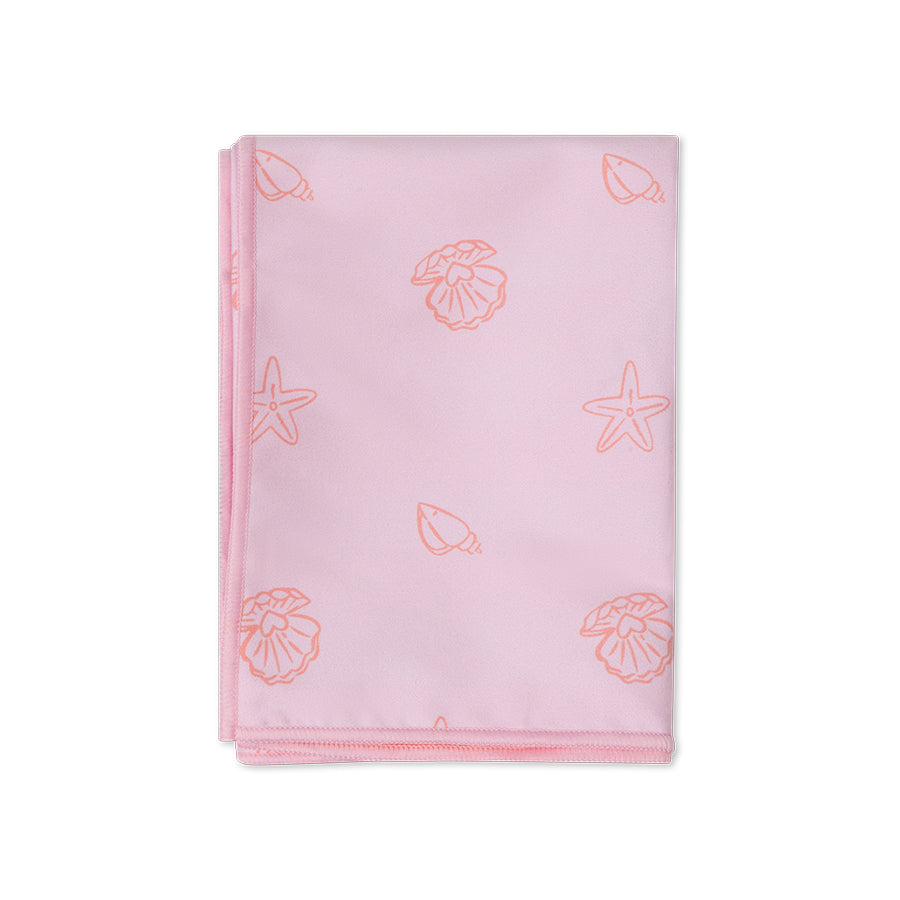 Beach Towel Microfiber - Pink - Shell Tastic - 135 x 65 cm