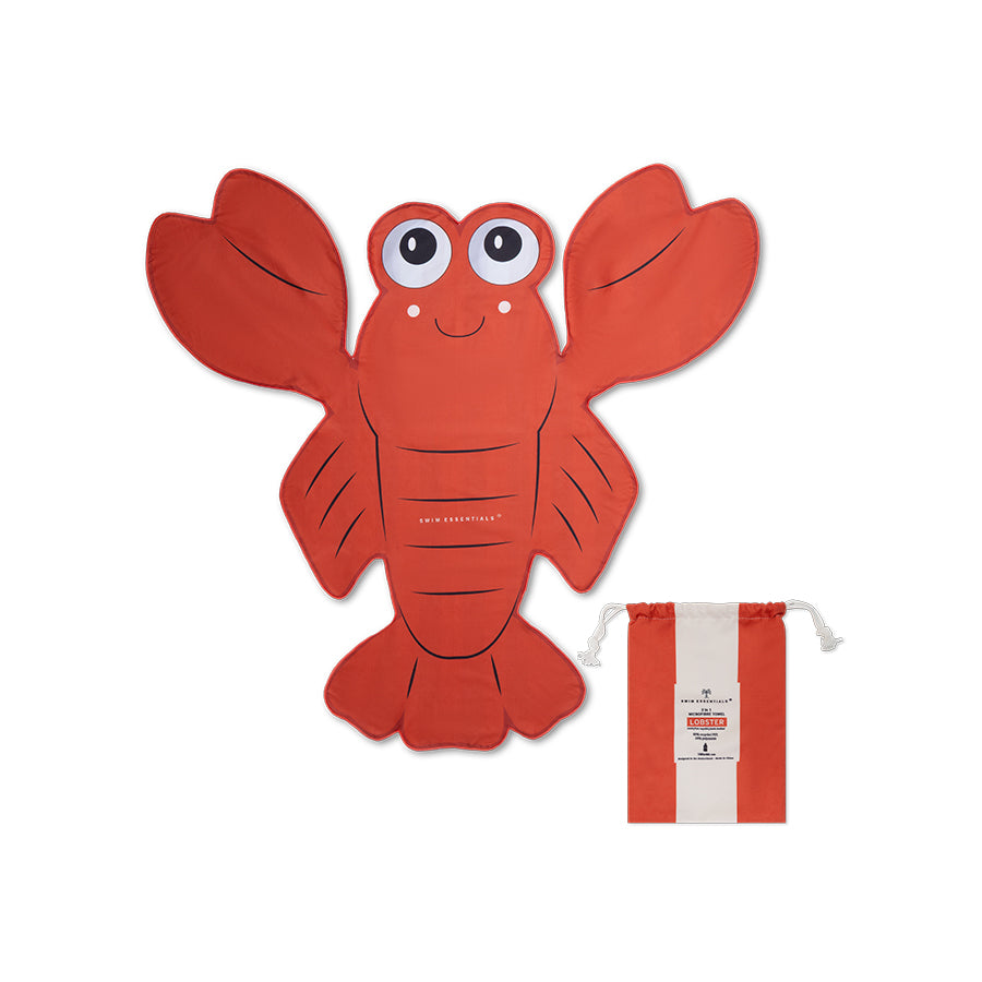 Beach Towel Microfiber - Red - Lobster - 140 cm