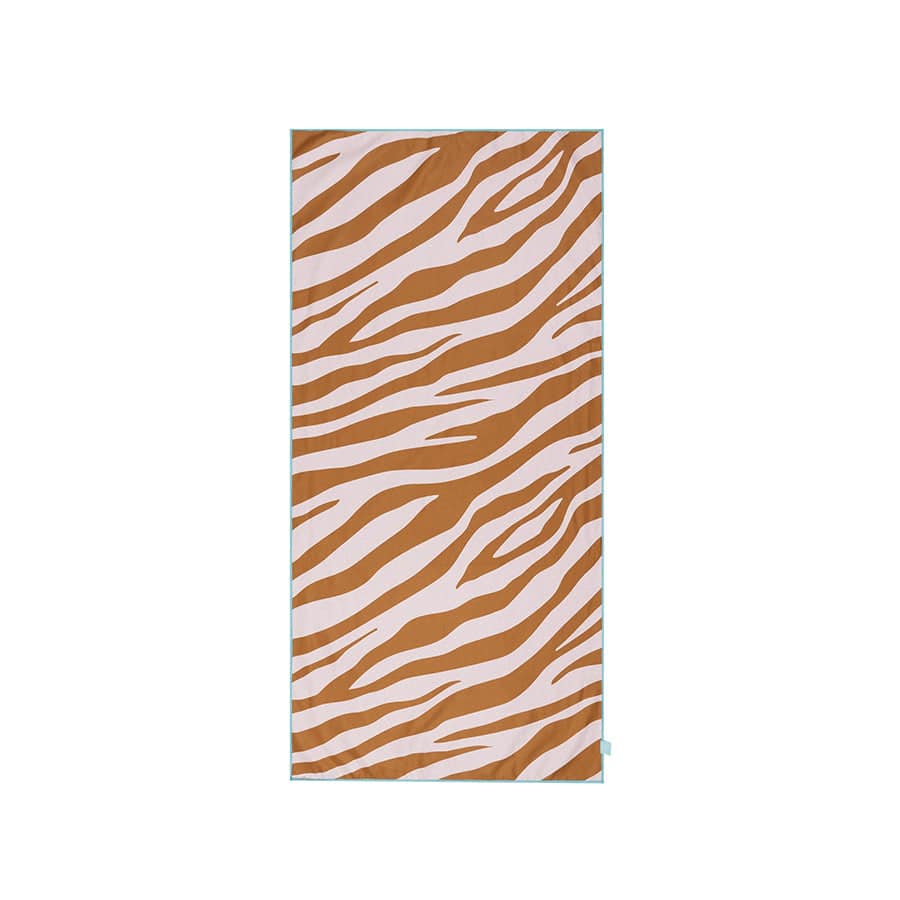 Toalla de playa Microfibra - Naranja/Blanco - Vibrant Stripes - 135 x 65 cm
