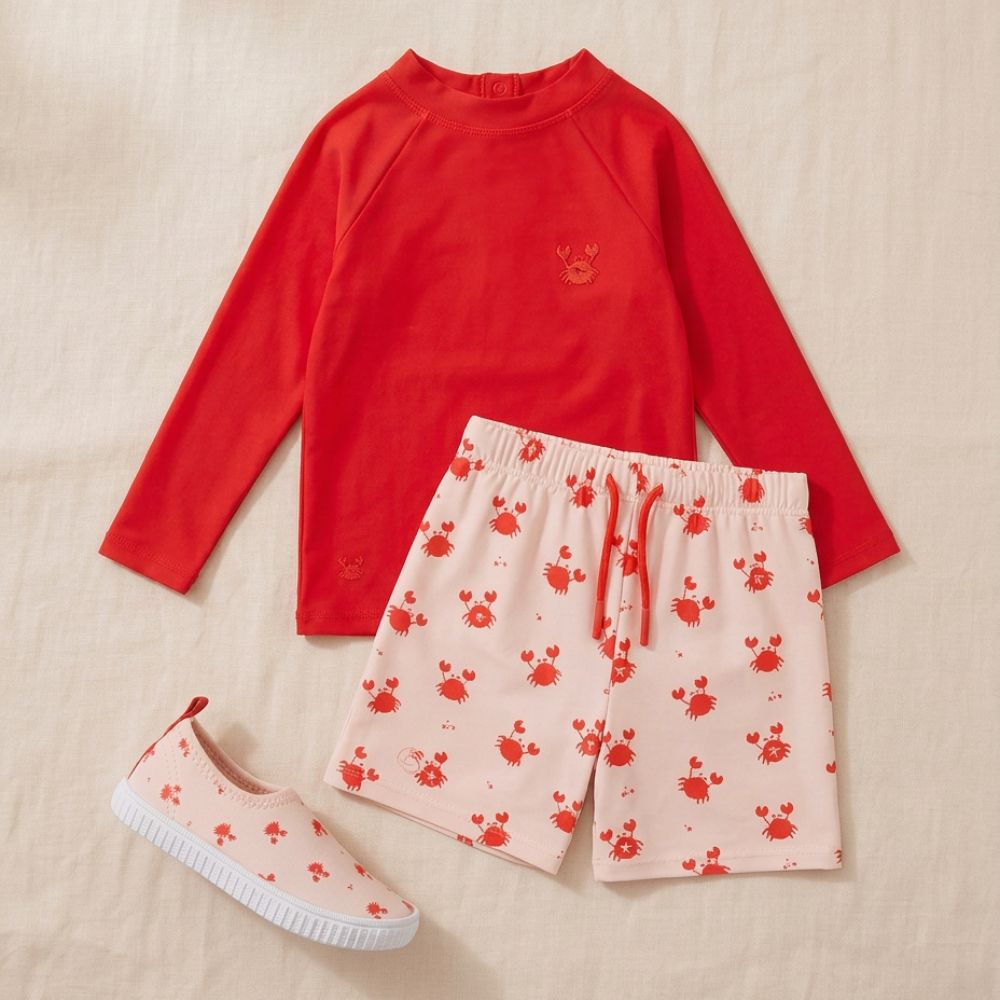 Bundle Swimwear - Red/Beige - Crabby