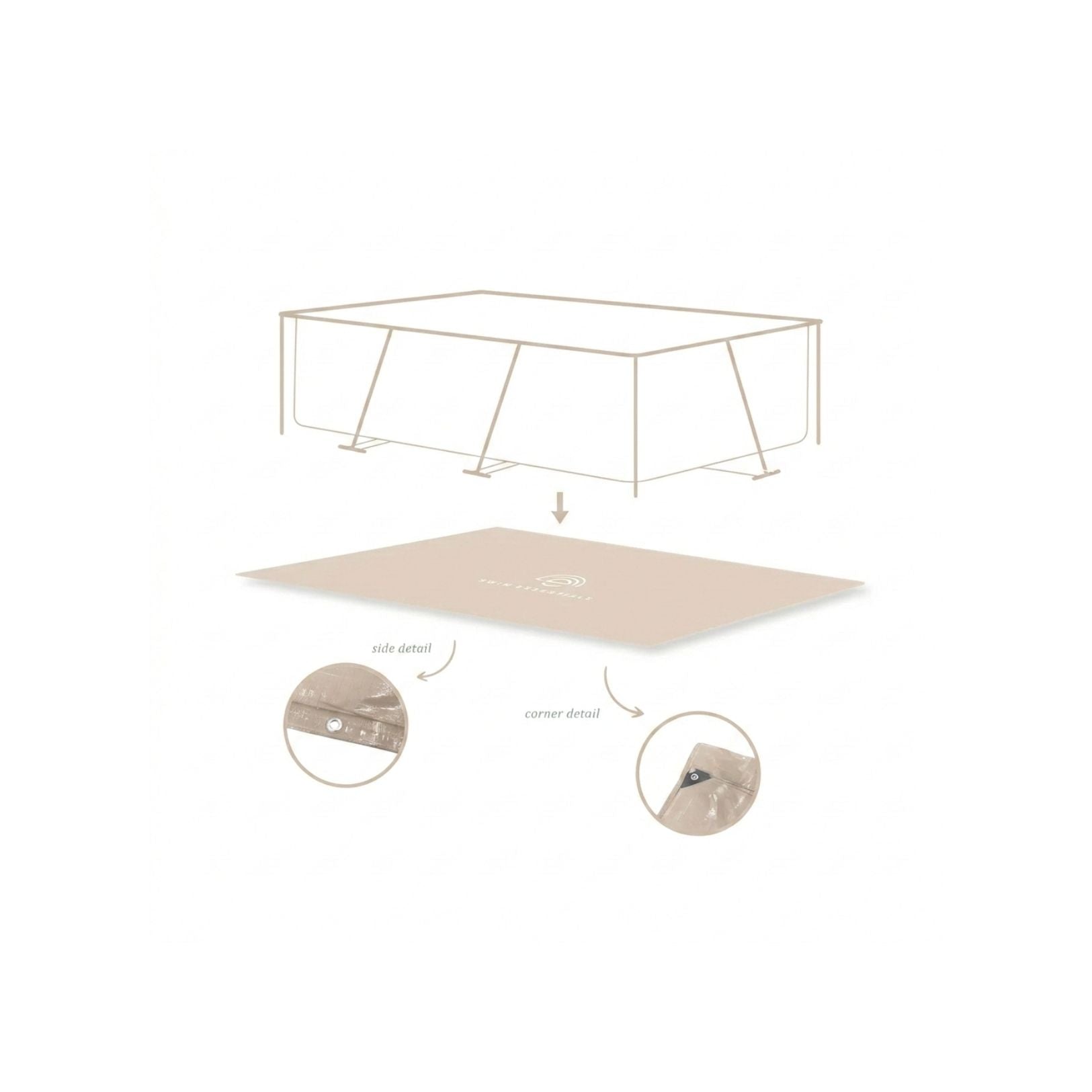 Ground Cover For Pool - Beige - Essence - 300 x 200 cm