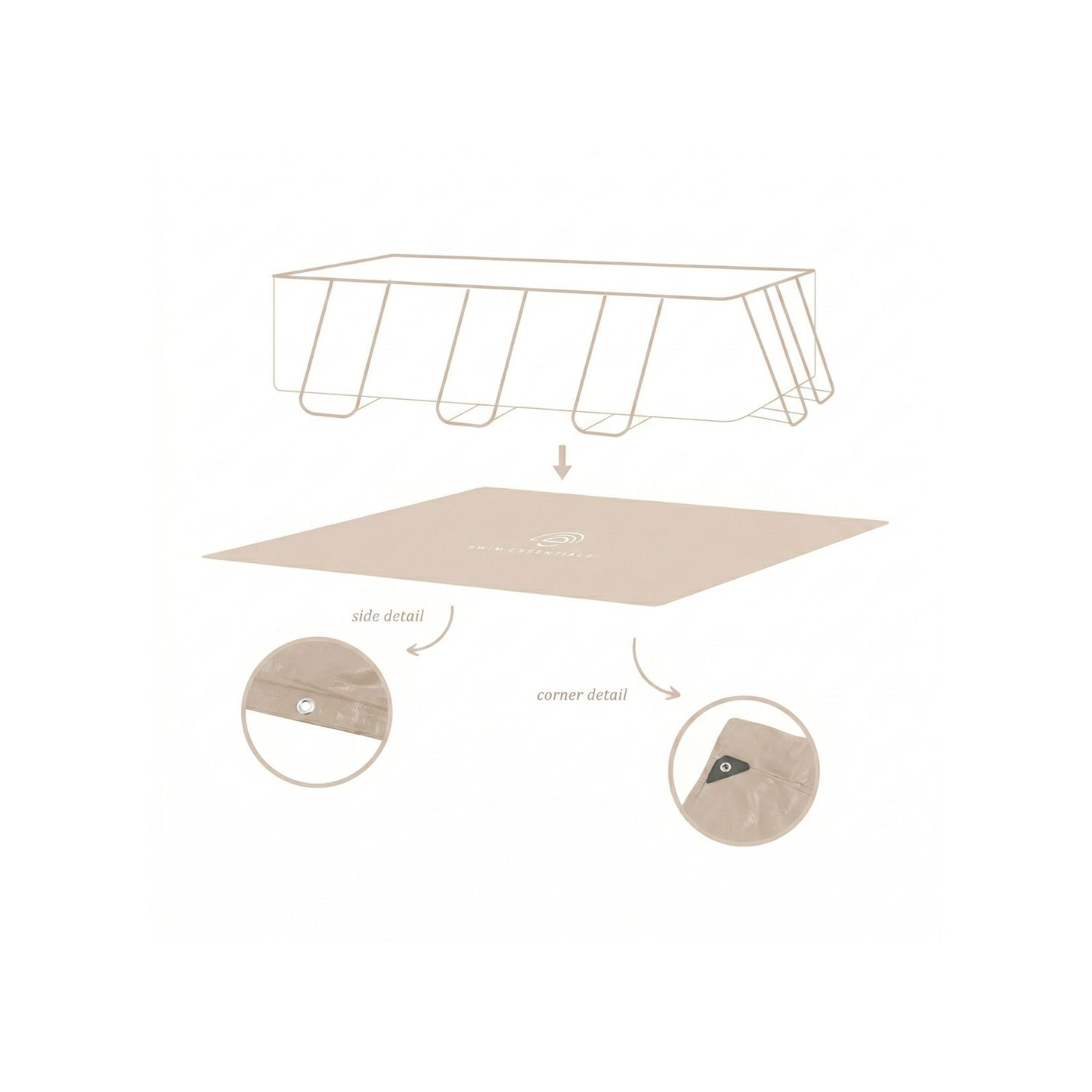 Ground Cover For Pool - Beige - Essence - 400 x 200 cm