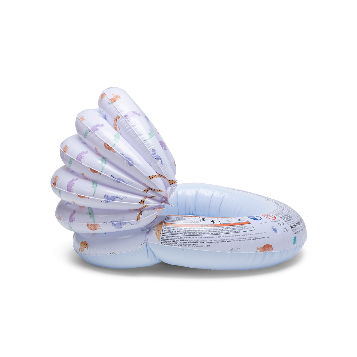 Piscina Para Niños - Multicolor - Wild Life - Ø 100 cm Con Dosel
