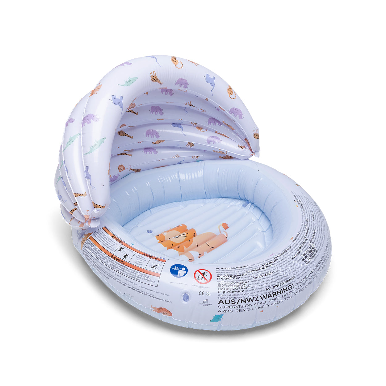 Piscina Para Niños - Multicolor - Wild Life - Ø 100 cm Con Dosel