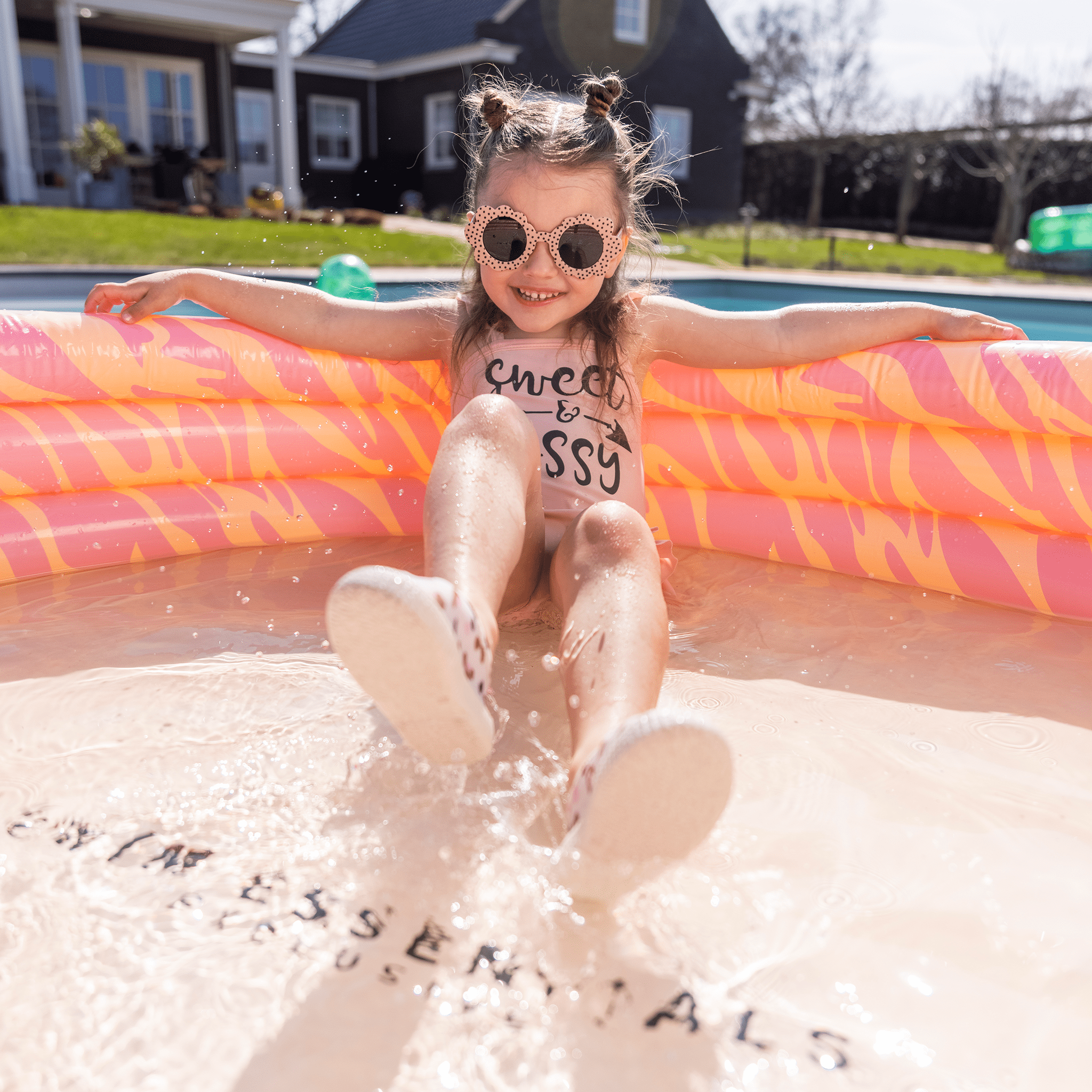 Kinder Pool - Rosa - Vibrant Stripes