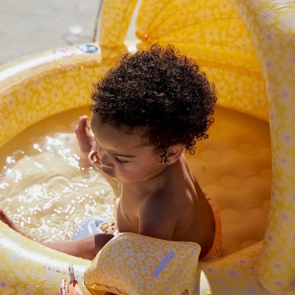 Piscina para niños - Amarillo - Florish - Ø 100 cm con toldo