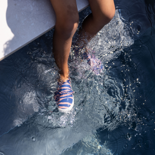 Zapatos de Agua para Niños - Azul/Naranja - Vibrant Stripes
