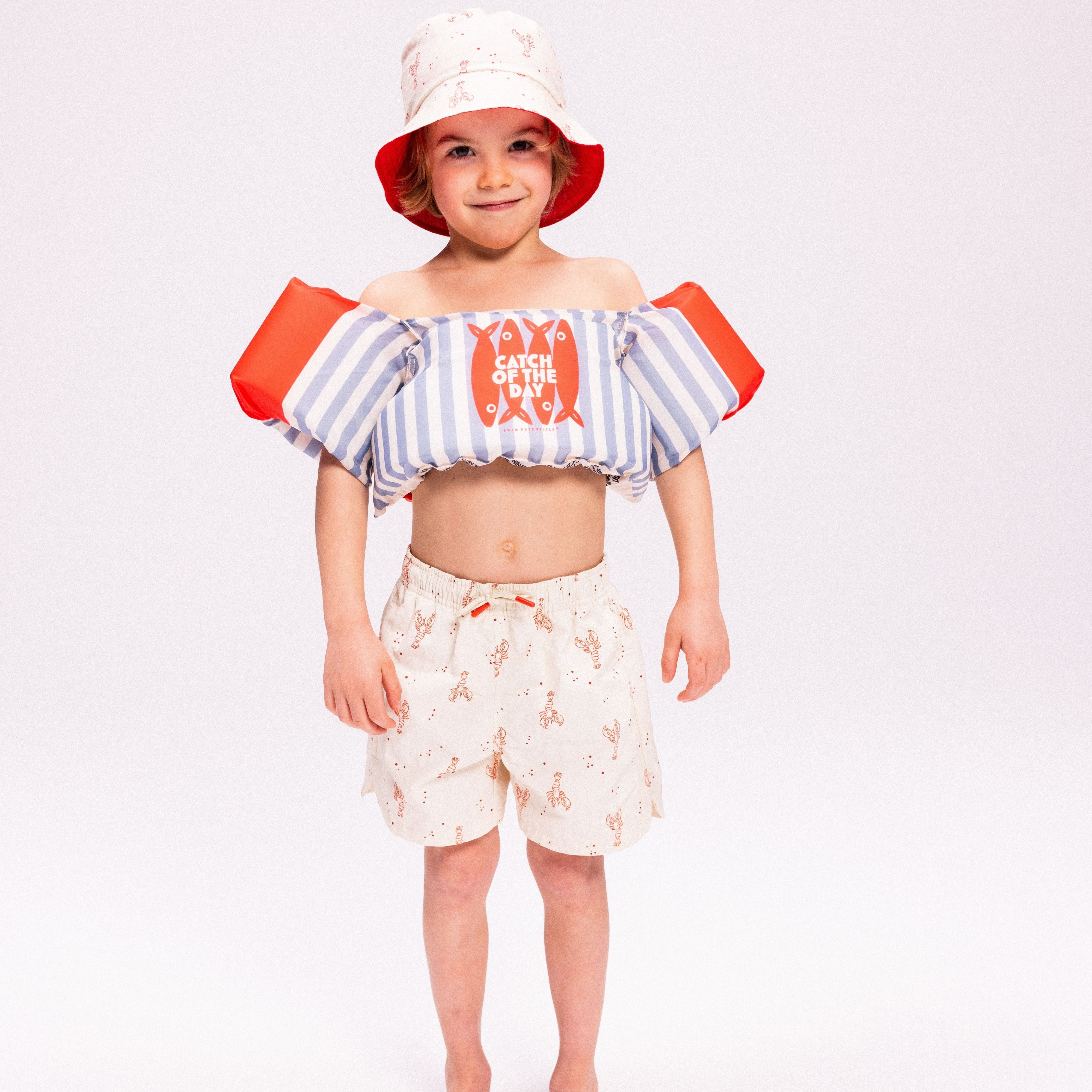 Swim Shorts - Beige/Red - Little Lobster