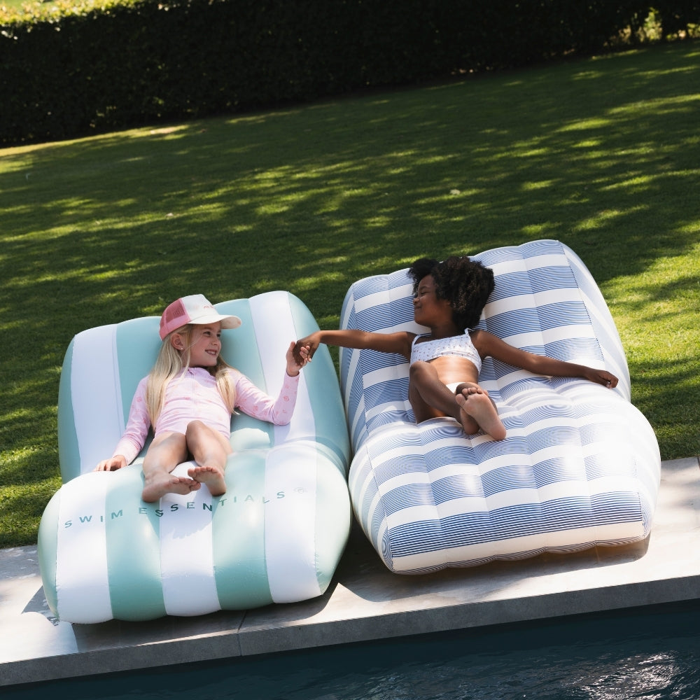 Premium Colchoneta Inflable - Azul/Blanco - Monaco